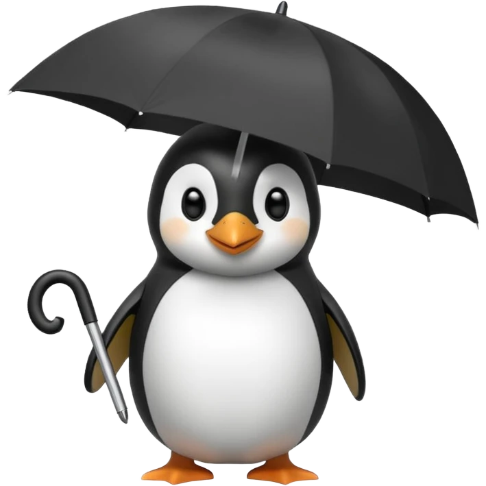 Penguin with polka-dot umbrella emoji
