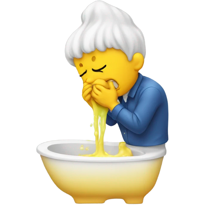 Emoji vomiting yellow emoji