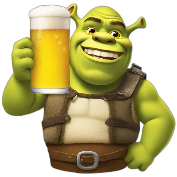Shrek drink à beer emoji