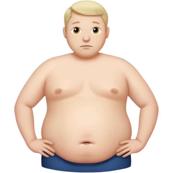 Male has bloated belly emoji