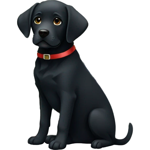 Black Labrador and Christmas tree emoji