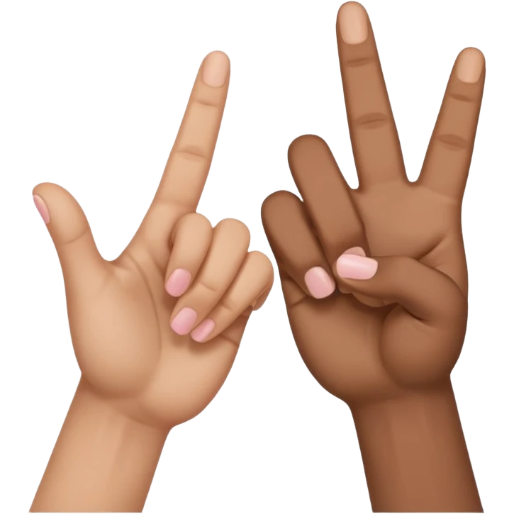 Yvl handsign two hands interlocking doing the same sign at the pinkey finger emoji