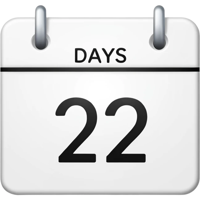 calendar with the text '2 days' emoji