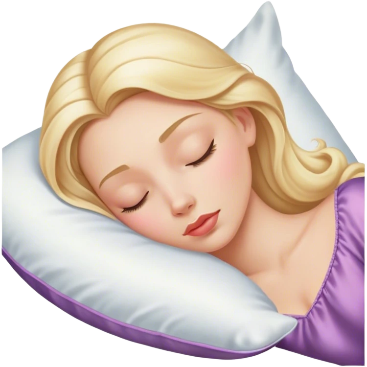 sleeping beauty blonde white girl with a silk pillow emoji
