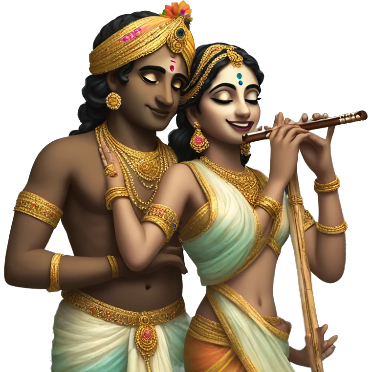 Radha krishna with flute emoji