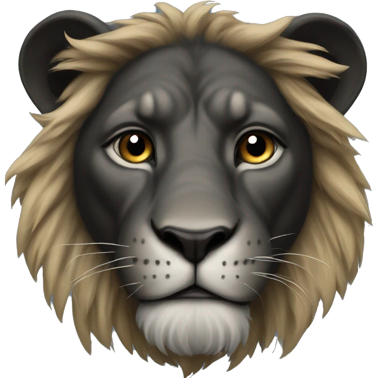 Black lion that looks like simba wearing a blue bandana  emoji