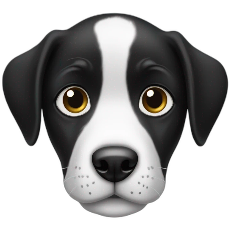 black and white puppy eyed dog emoji