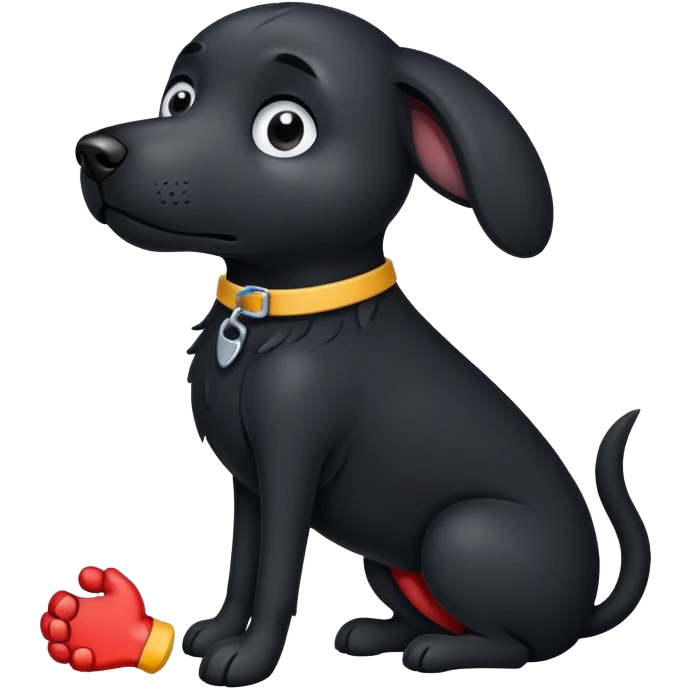 A black dog with a broken arm  emoji