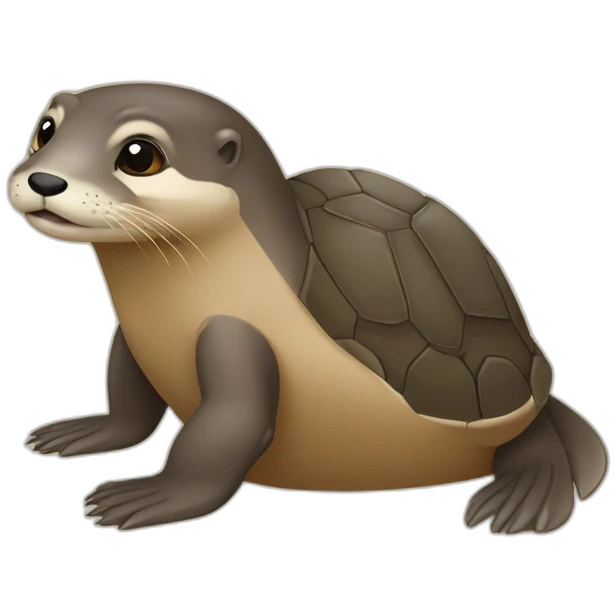 Loutre sur une tortue emoji