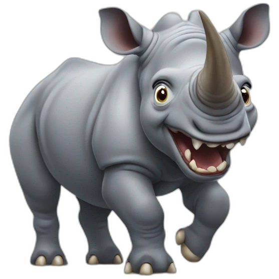 Frightened Rhino with 5 legs emoji