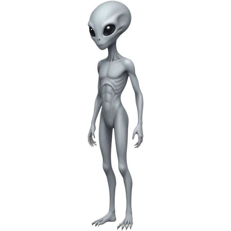fullbody gray alien sideview emoji