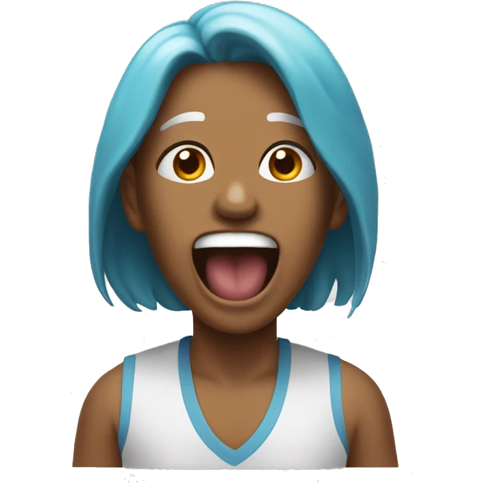 Pelirroja sacando la lengua emoji
