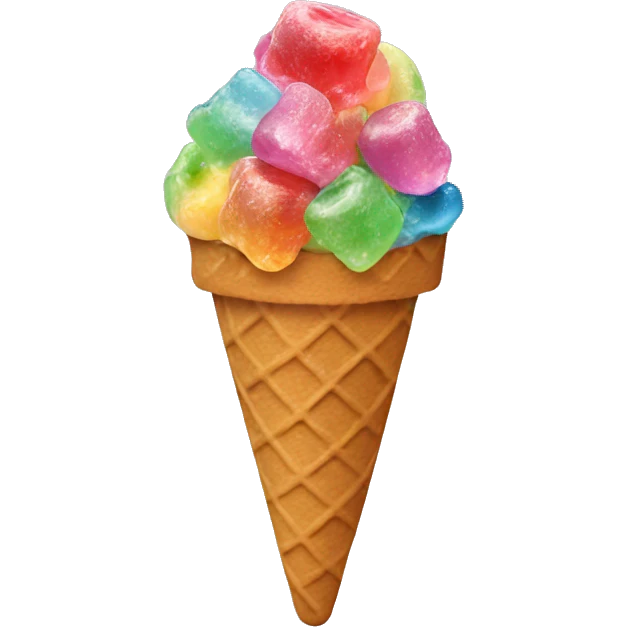 ice cream with gummy bears emoji