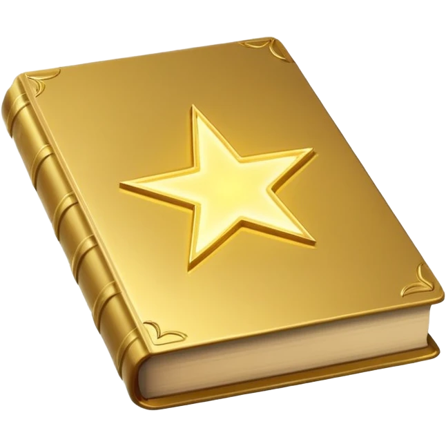 magical glowing book, bright, simple, glowing effect emoji
