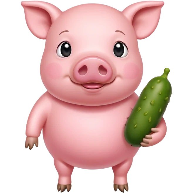 Pig pickle holding hands emoji