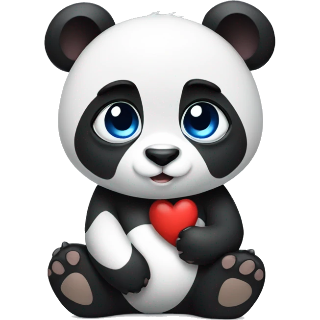 Blue eyed panda in love emoji