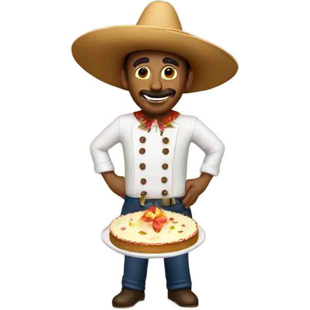 A man in a sombrero baking a cake  emoji
