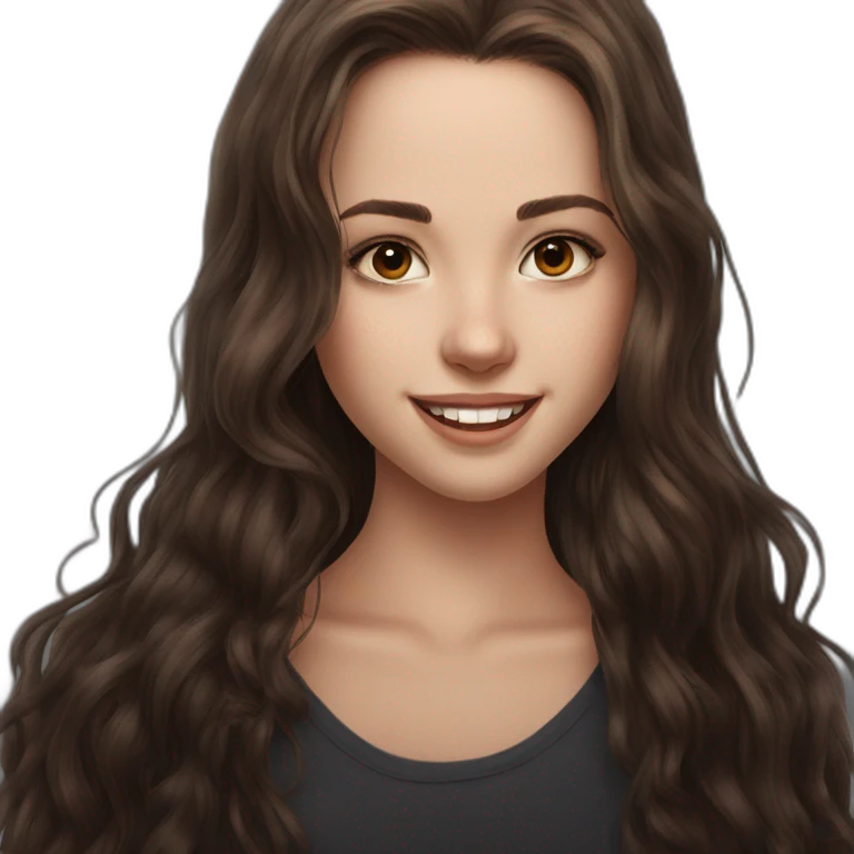 happy girl with brown hair emoji