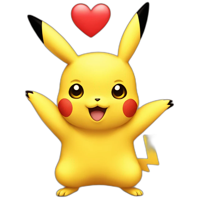 Pikachu with heart emoji