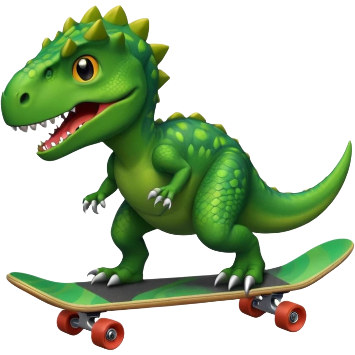 Dinosaur on a skateboard emoji