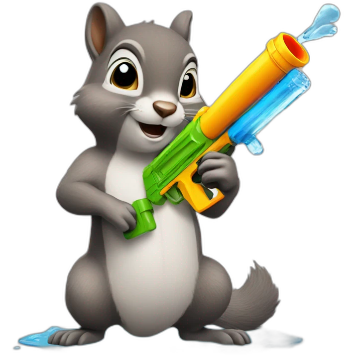 squirrel with a water gun emoji