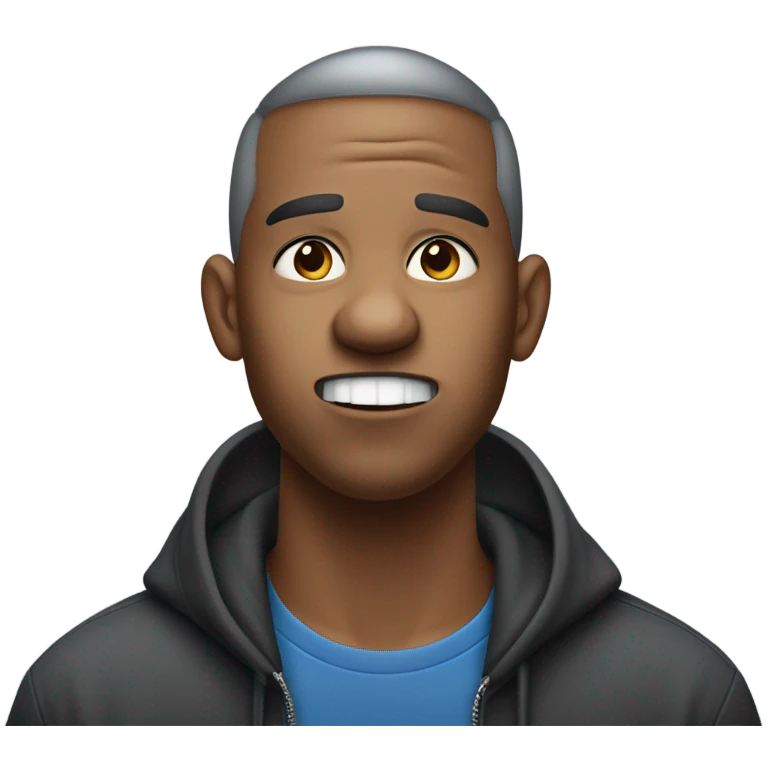 Biting lips while hearing music in airpods pro emoji