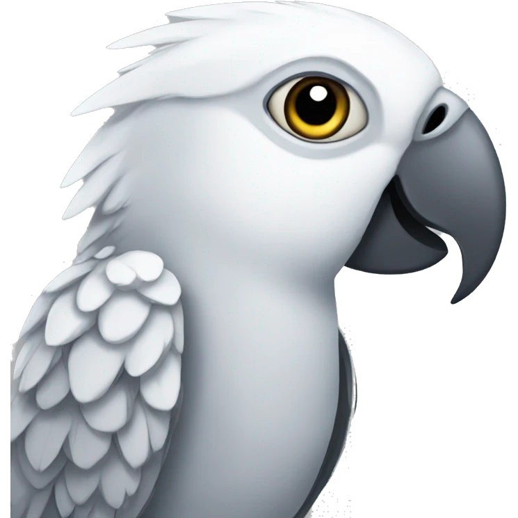 gray and white parrot emoji