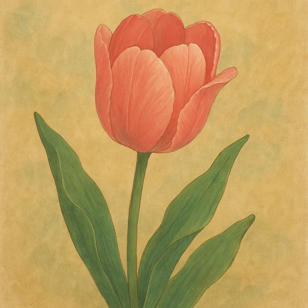 tulipán suave y detallado emoji