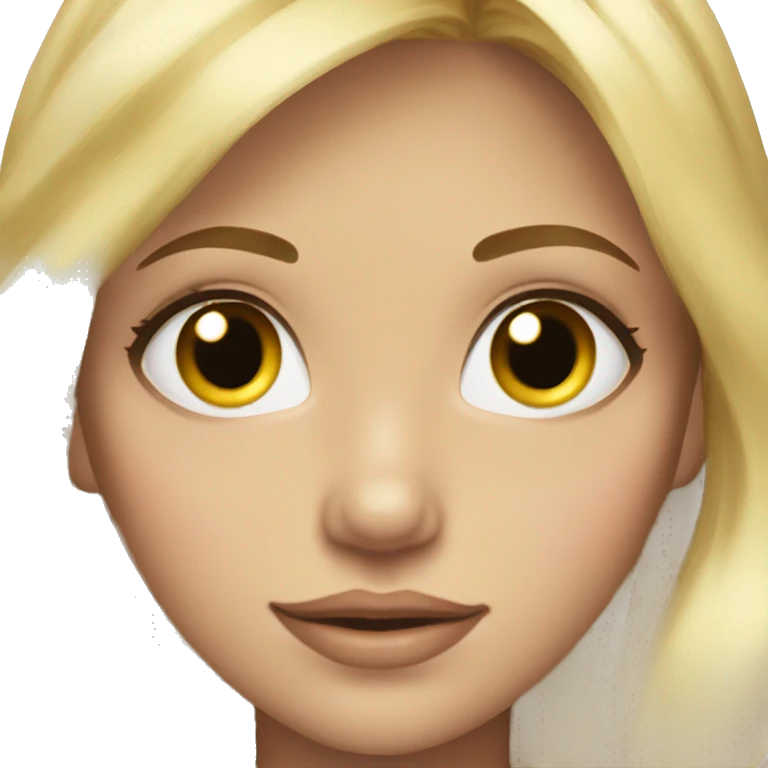 Blond hair big lashes pretty girl emoji