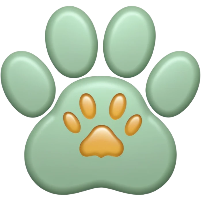 a pastel green pawprint emoji