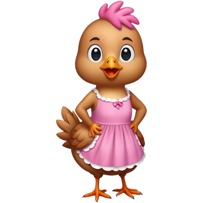 chicken in pink dress emoji