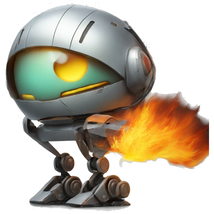 the robot is on fire emoji