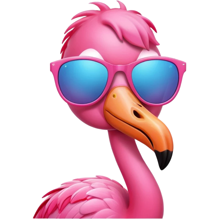 pink flamingo with stylish sunglasses emoji
