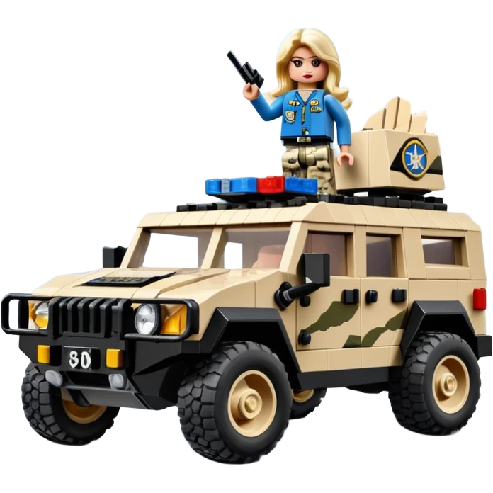 Lego Barbie Stealthy camouflage desert Rock climbing Snow planet dark scary sporty police off road interceptor humvee camper  emoji