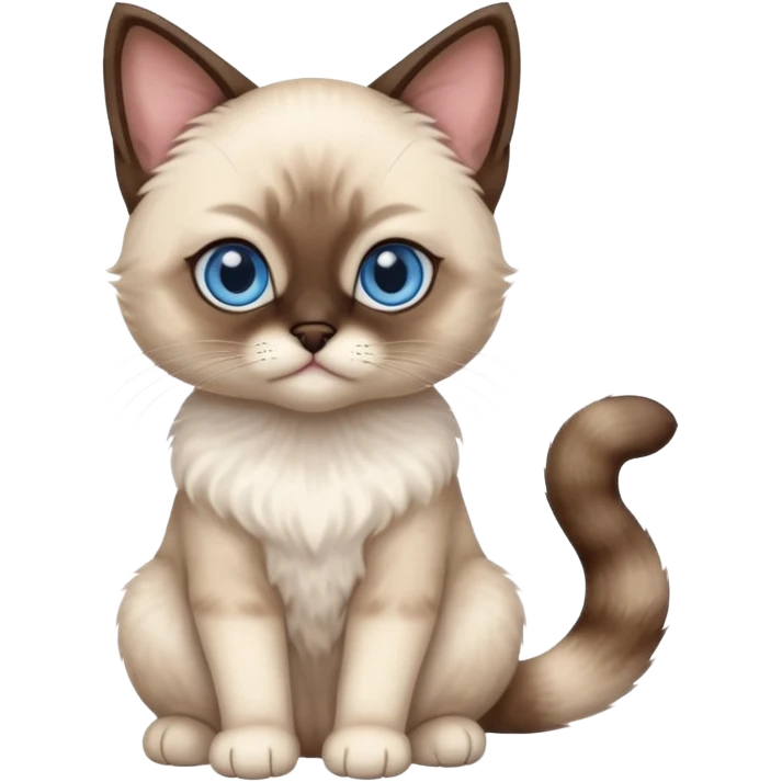 full body of baby Slamese cat  emoji