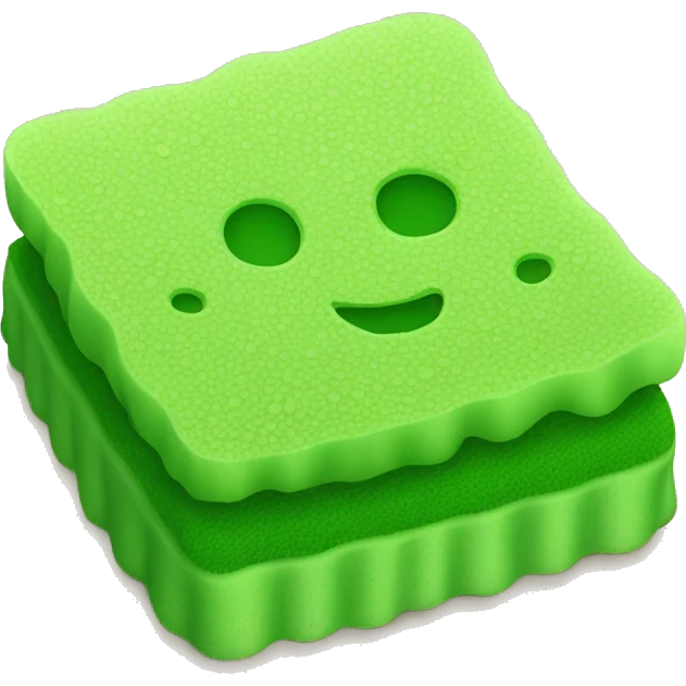 green flat square dish sponge emoji