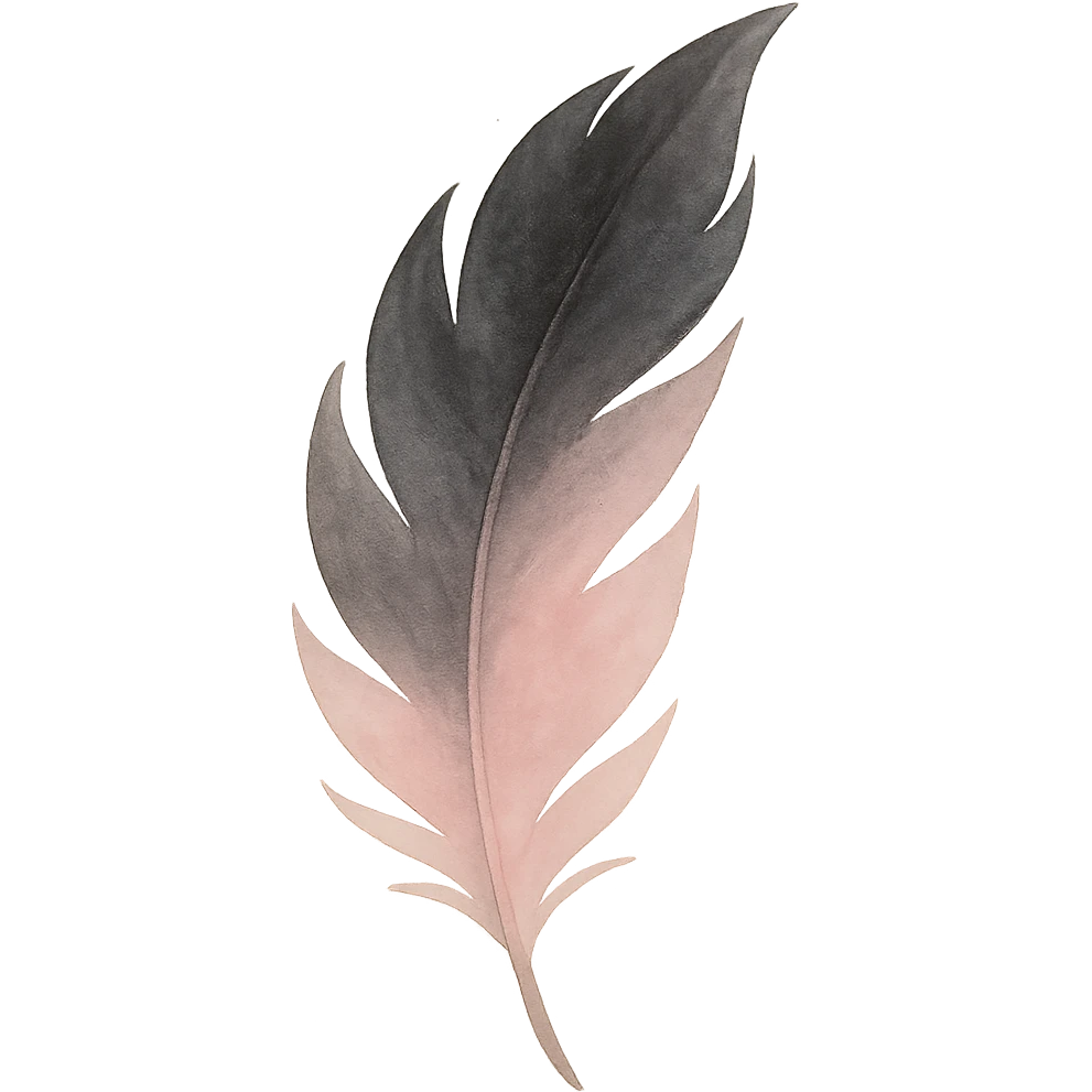 BLACKPINK-inspired gothic feather, dreamy and elegant, black and pink, no hearts emoji