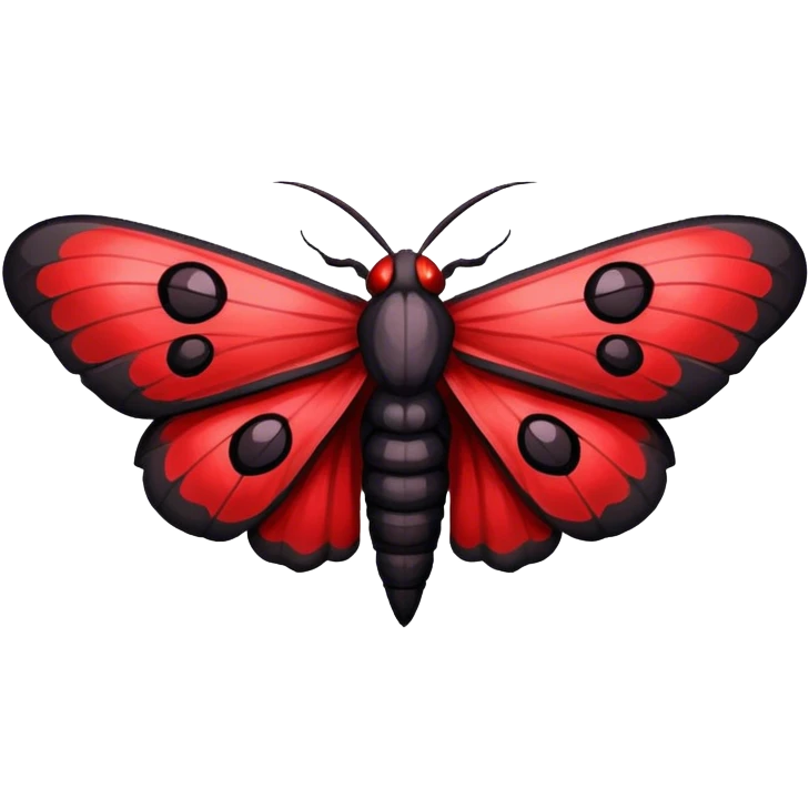 Death moth black with red details emoji