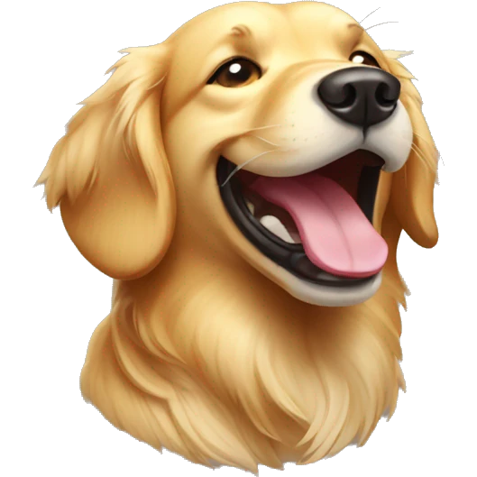 golden retriever winking emoji