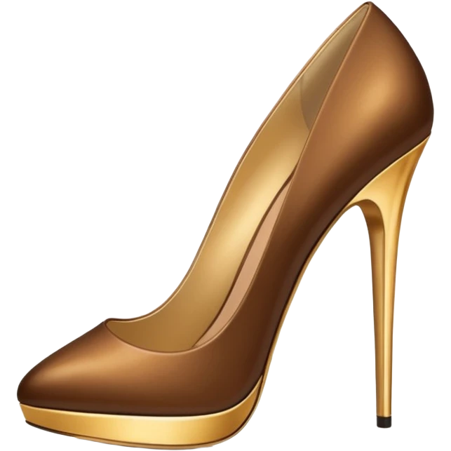 Metallic 24k gold and mocha brown womens shoes emoji