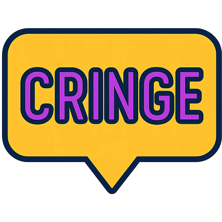modern, clean text image with the word 'cringe' centered, correct spelling, no emoji or face emoji