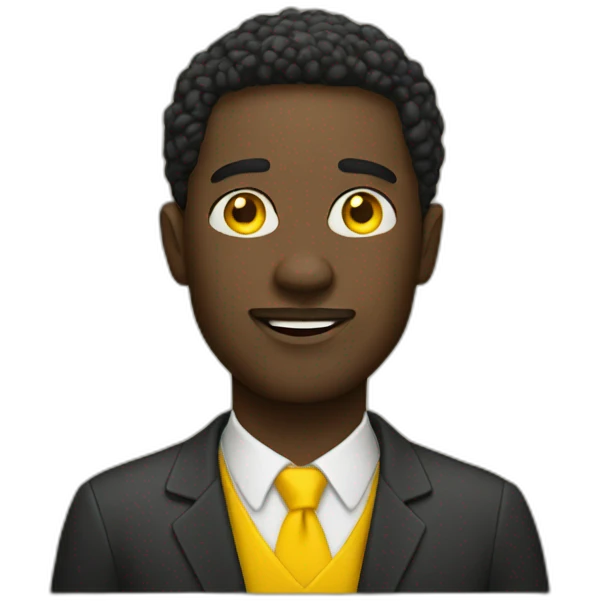black man with yellow idea emoji