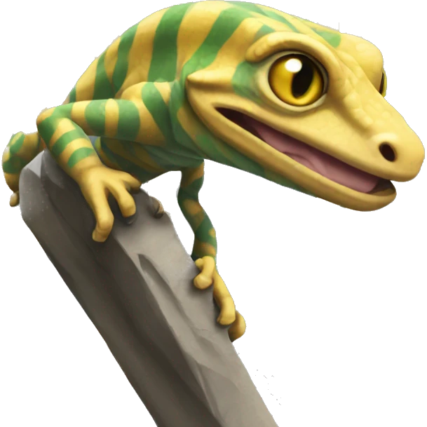 Gecko gargoyle YELLOW stripes emoji