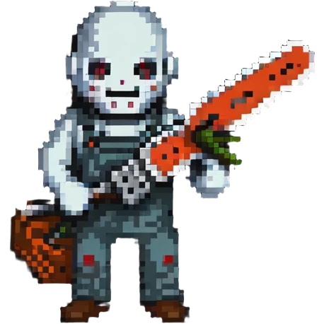 Horror movie character with chainsaw emoji