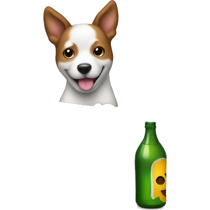 un perro con una botella en la bo emoji