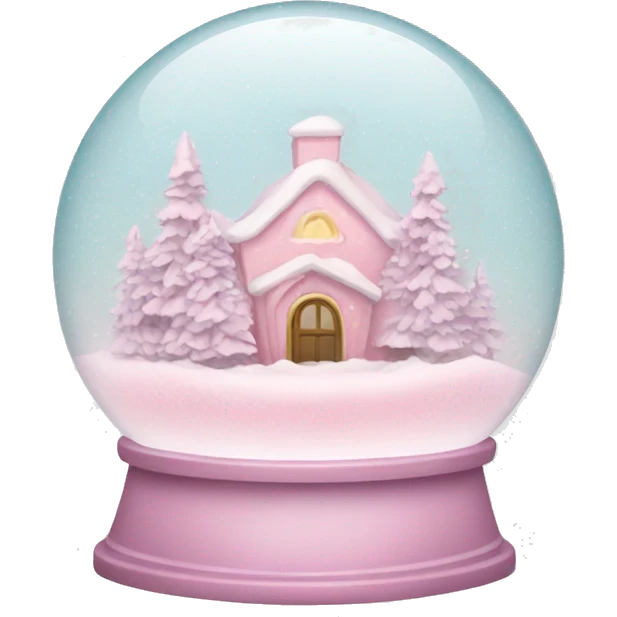 Pastel pink snow globe emoji