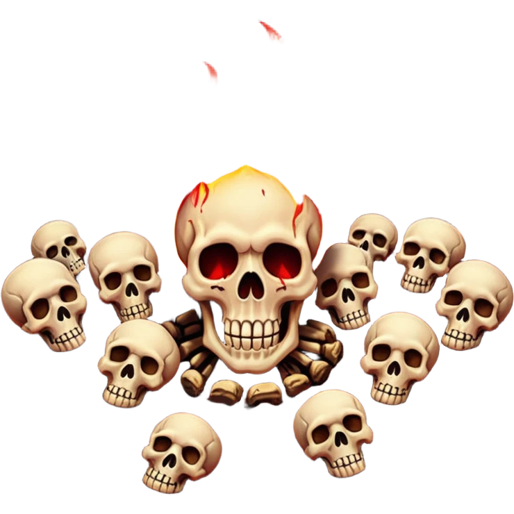 A burning hell landscape in the style of rott8ng corpses in the style of your bloody skull art emoji