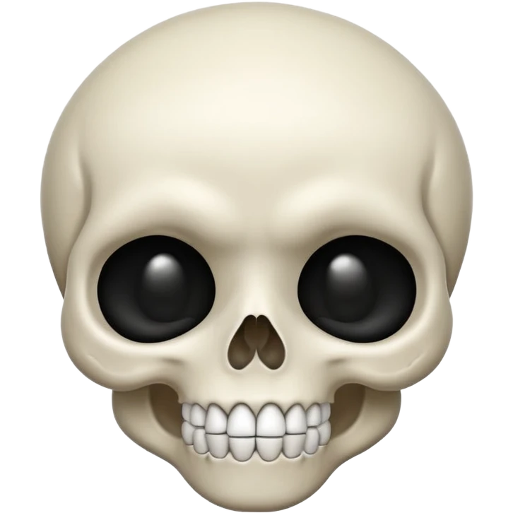 cute skull emoji with a strong jawline, mouth closed, mewing look emoji