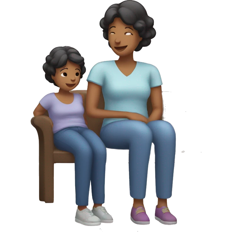 mom watching after daughter cicrle icon emoji