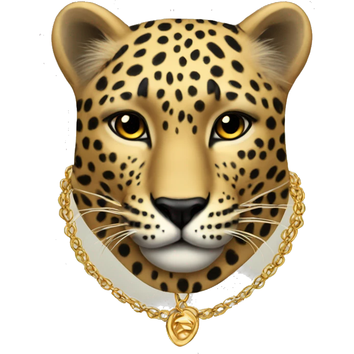 leopard with a gold necklace  emoji